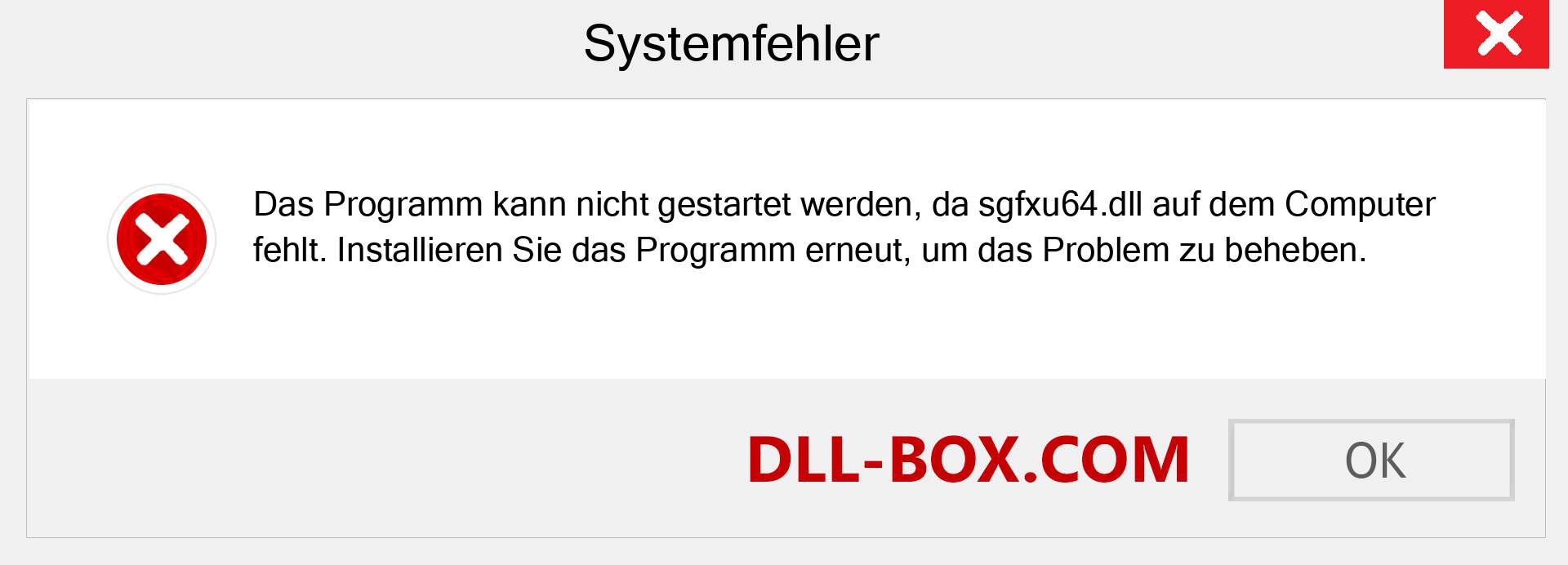 sgfxu64.dll-Datei fehlt?. Download für Windows 7, 8, 10 - Fix sgfxu64 dll Missing Error unter Windows, Fotos, Bildern